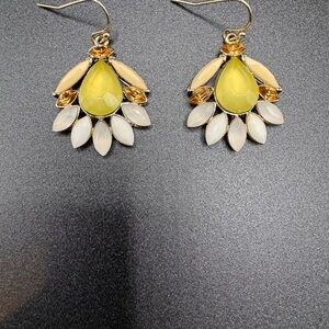 Elegant Yellow and Gold Teardrop Earrings